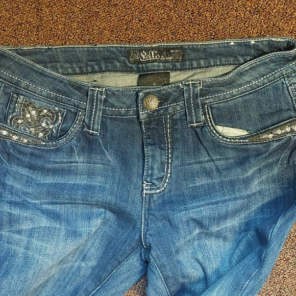 Cello size 9 Rhinestone Bling Bpotcut Jeans Y2K Bootcut Festival Cowgirl - Picture 5 of 7